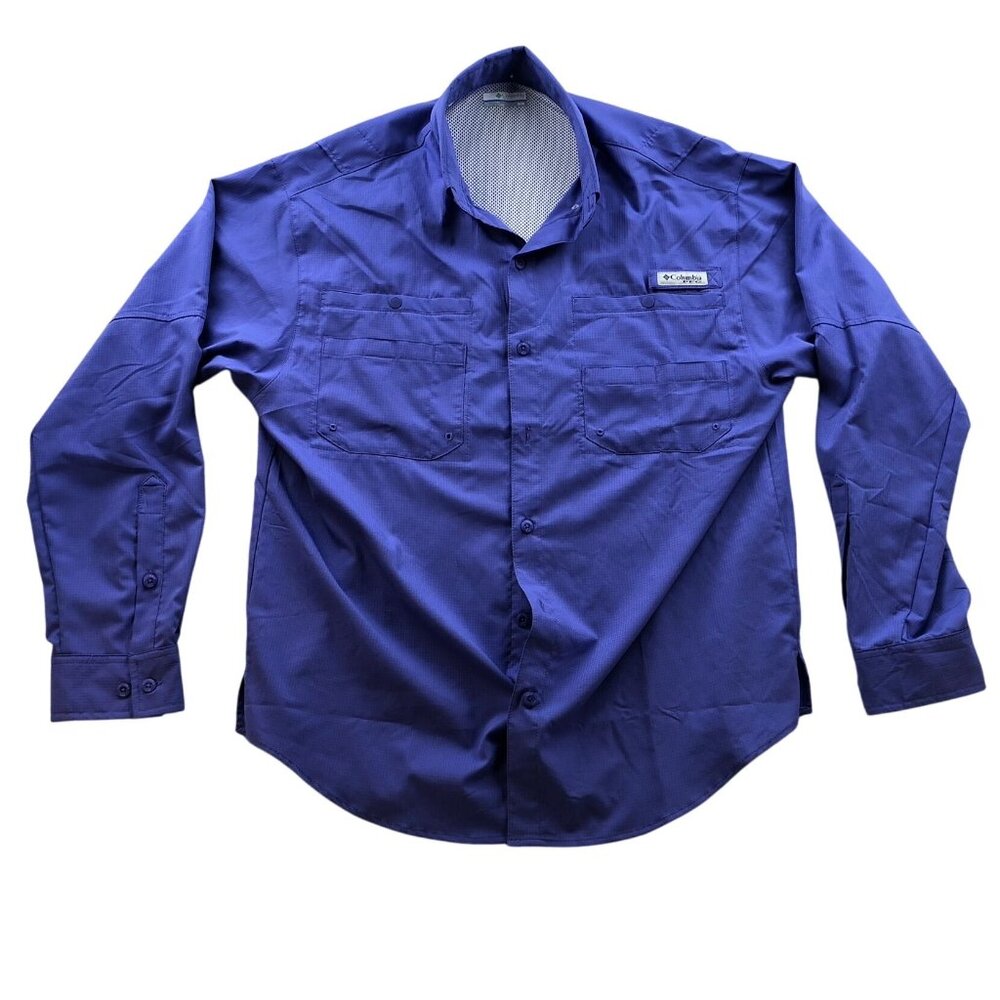 Columbia Mens Fishing Shirt Medium Long Sleeve Activewear Button Up Outdoors